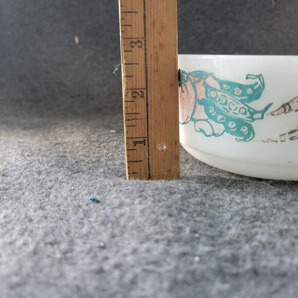 Vintage Glasbake J-2711 Milk Glass Retro Vegetables Soup Mug Coffee Cup USA - Picture 7 of 8